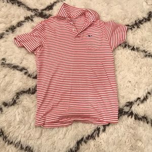 A red striped Vineyard Vines t shirt